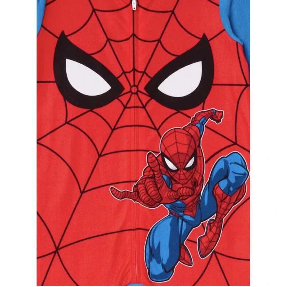 Marvel Spider-Man Pajamas Kids Size‎ 8 Red Blue NEW One Piece Union Suit